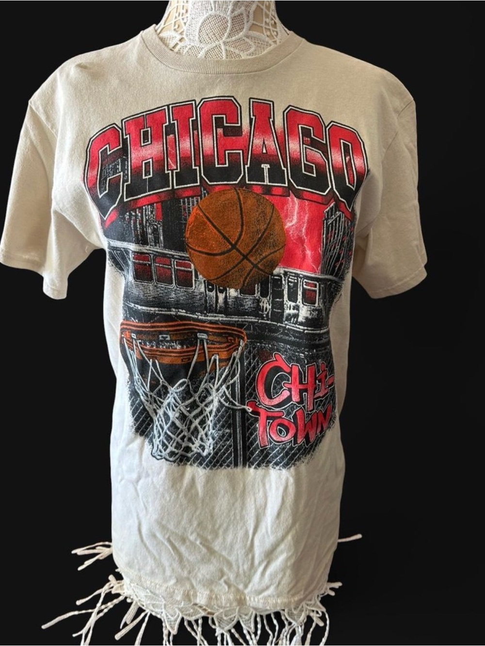Chicago Basketball Graphic Short Sleeve Tee - White